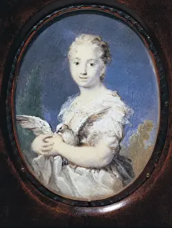 Ivory Prints: Young Lady with a Dove, by Rosalba Carriera