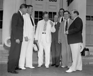Vice Presidents Prints: Young Lyndon Johnson was the youngest among the Southern Congressmen who met with FDR to demand enactment of a farm