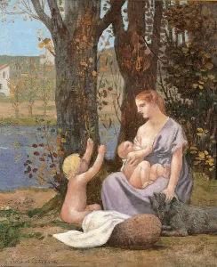 Idyllic Prints: Young Mother or The Charity, by Pierre Puvis de Chavannes