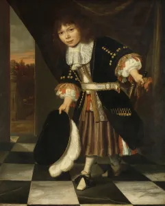 Skirt Prints: The Young Son of Admiral van Nes, by Franois Verwilt, 1669, Dutch painting, oil on canvas