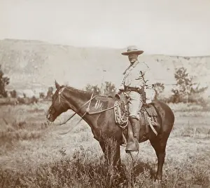 Hunting Prints: Young Theodore Roosevelt on his favorite hunting pony in the Badlands of North Dakota