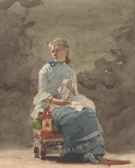 15 25 Years Old Prints: Young Woman Sewing, by Winslow Homer
