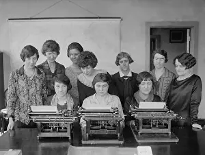 Occupational Prints: Young women workers at the Bureau of Aeronautics in a typewriting contest