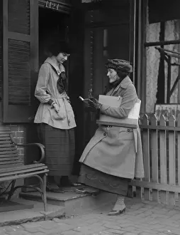 Occupational Prints: Young women working as a U.S. Census taker in 1920