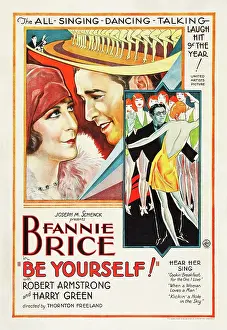 Armstrong Prints: BE YOURSELF!, l-r: Fanny Brice, Robert Armstrong, Harry Green on poster art, 1930