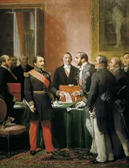 Military Dress Prints: YVON, Adolphe (1817 - 1897). Napoleon III and Baron Haussmann