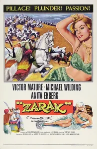 Horseback Prints: ZARAK, US poster, top from left: Victor Mature, Anita Ekberg, 1956
