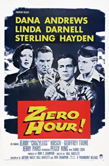 Hayden Prints: ZERO HOUR!, US poster art, from left: Linda Darnell