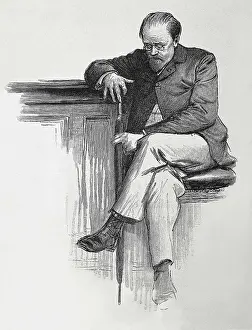 Frenchwomeneurope Prints: ZOLA, mile (1840-1902). Seated portrait of Emile Zola