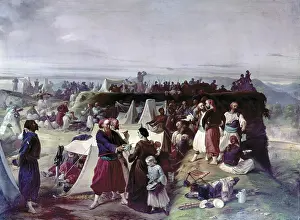 Risorgimento Prints: Zouaves Camp on the Sidelines of Brescia (Accampamento di zuavi sugli spalti di Brescia)