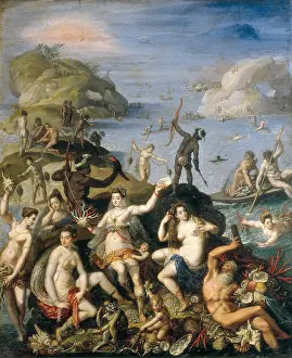 16th C Prints: ZUCCHI, Jacopo (1551-1589). Allegory of the Discovery of America