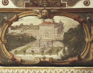 ZUCCHIPaolo (16th c.). Sight of Villa Medici. 1576-1577. ITALY. Rome. Villa Medici. Fresco. AISA/Everett Collection (65242)**US SALES ONLY**