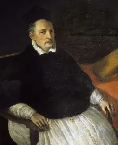 ZURBARAN, Francisco de (1598-1664). Portrait of Fray Diego Deza. 1625. Another copy identical to this one existed at the Gall. Kndler in New York. Oil on canvas. SPAIN. Madrid